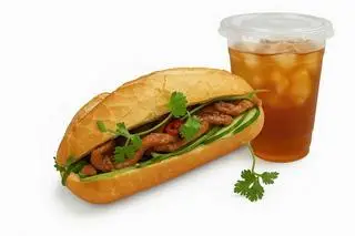 Hình ảnh Combo bành mì và nước