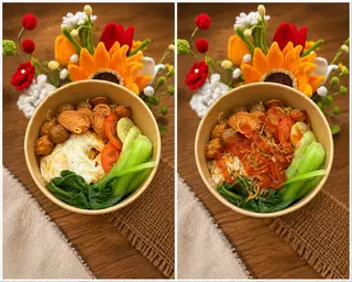 Hình ảnh Mì trộn cá viên trứng