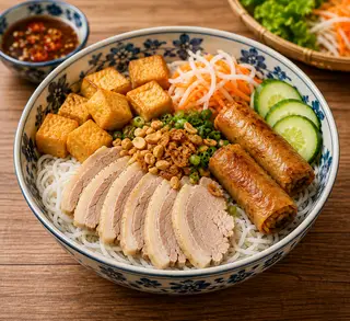 Hình ảnh bún thịt luộc nước tương 