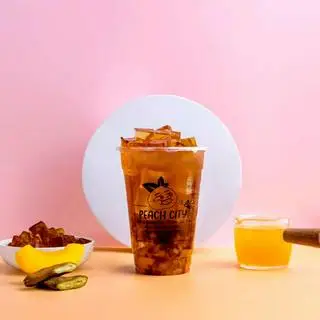 Hình ảnh Trà đào dầm me đầy đủ 700ml