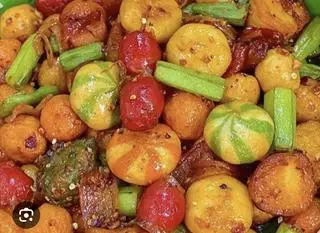 Hình ảnh cá viên chiên sốt tắc thập cẩm