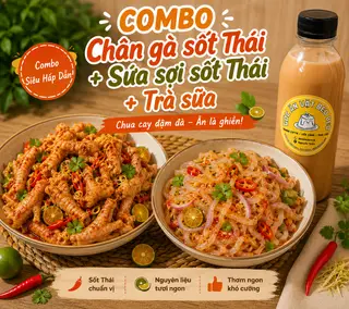 Hình ảnh Combo Gà - Sứa Sốt Thái (Vừa) + 3 ly Trà