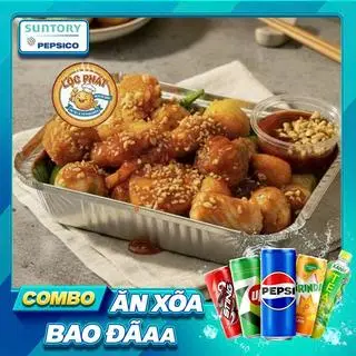 Hình ảnh Combo Cá Viên Chiên Sốt Sa Tế Phần Nhỏ + Tặng Kèm 1 Chai Nước Tự Chọn 