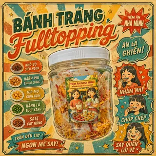 Hình ảnh Bánh tráng tỏi Fulltopping hộp 150g