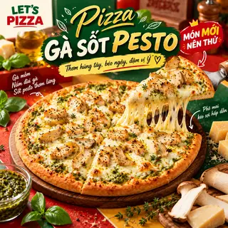 Hình ảnh Pizza Gà Sốt Pesto- Size 26cm(NÊN THỬ)