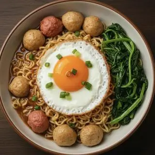 Hình ảnh Mì trộn viên chiên