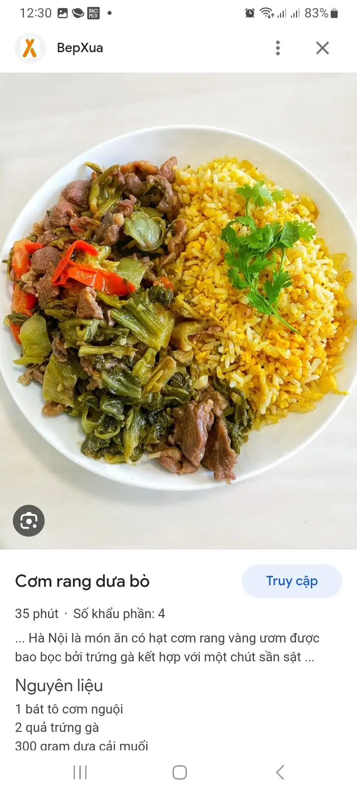 Hình ảnh Cơm chiên cải dưa bò