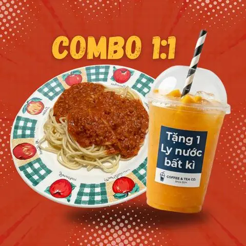 Hình ảnh Combo No Nê: 1 Phần Mì Ý Sốt Bò Bằm & 1 Ly Nước