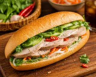 Hình ảnh Bánh Mỳ Kẹp Chả