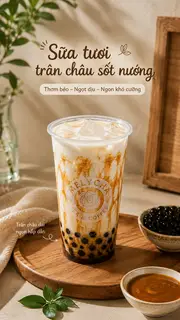 Hình ảnh Sữa tươi sốt nướng hoàng kim