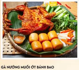 Hình ảnh Combo Gà Nướng Muối Ớt -Bánh Bao