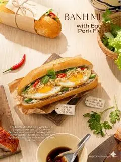 Hình ảnh Bánh mì ốp la chà bông chay