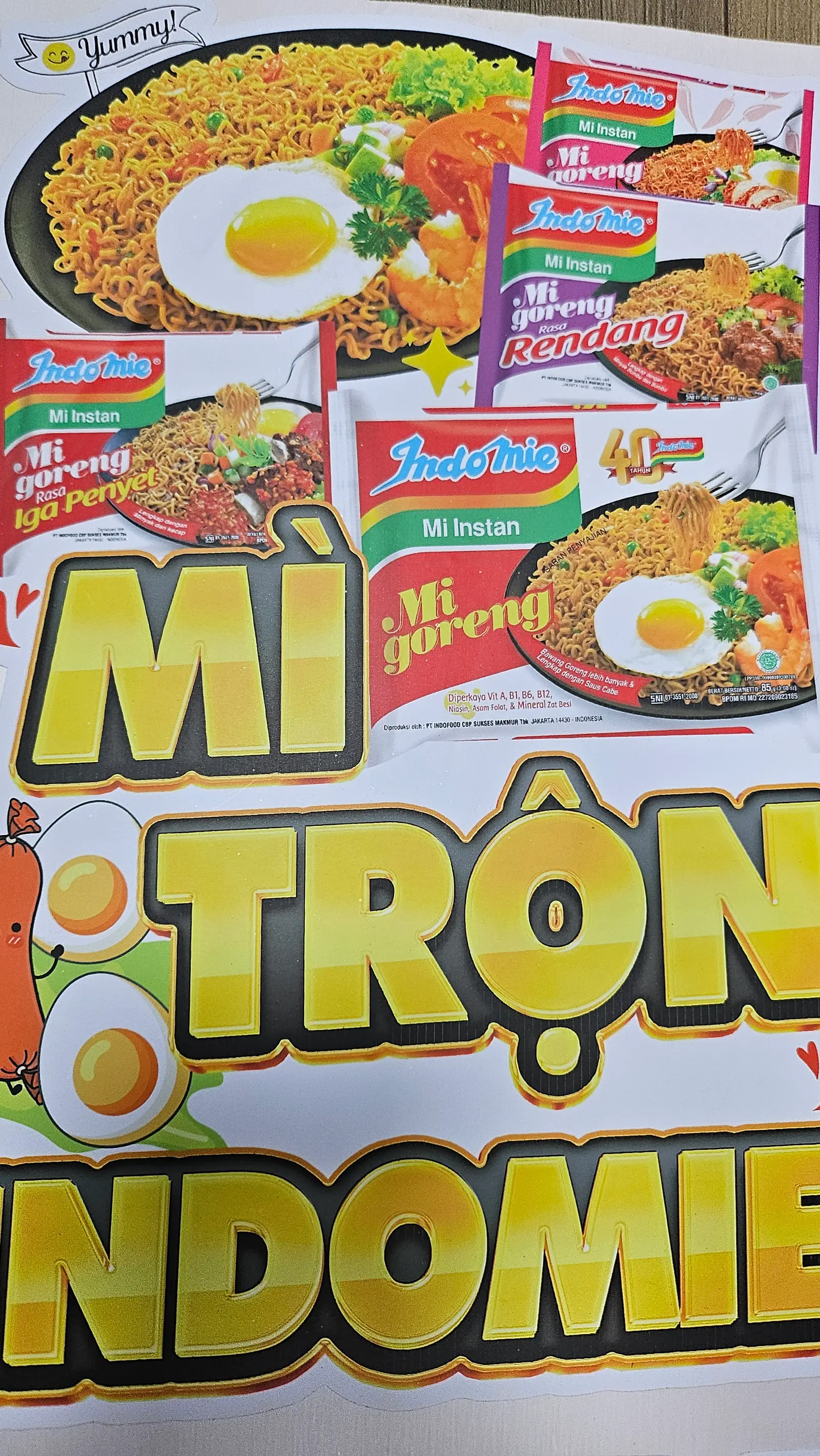 Hình ảnh combo mì trộn indomie + trà tắt