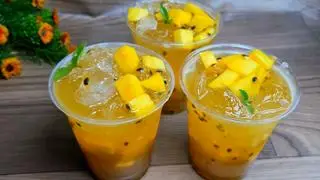 Hình ảnh Trà xoài chanh dây full topping-Size 700ml