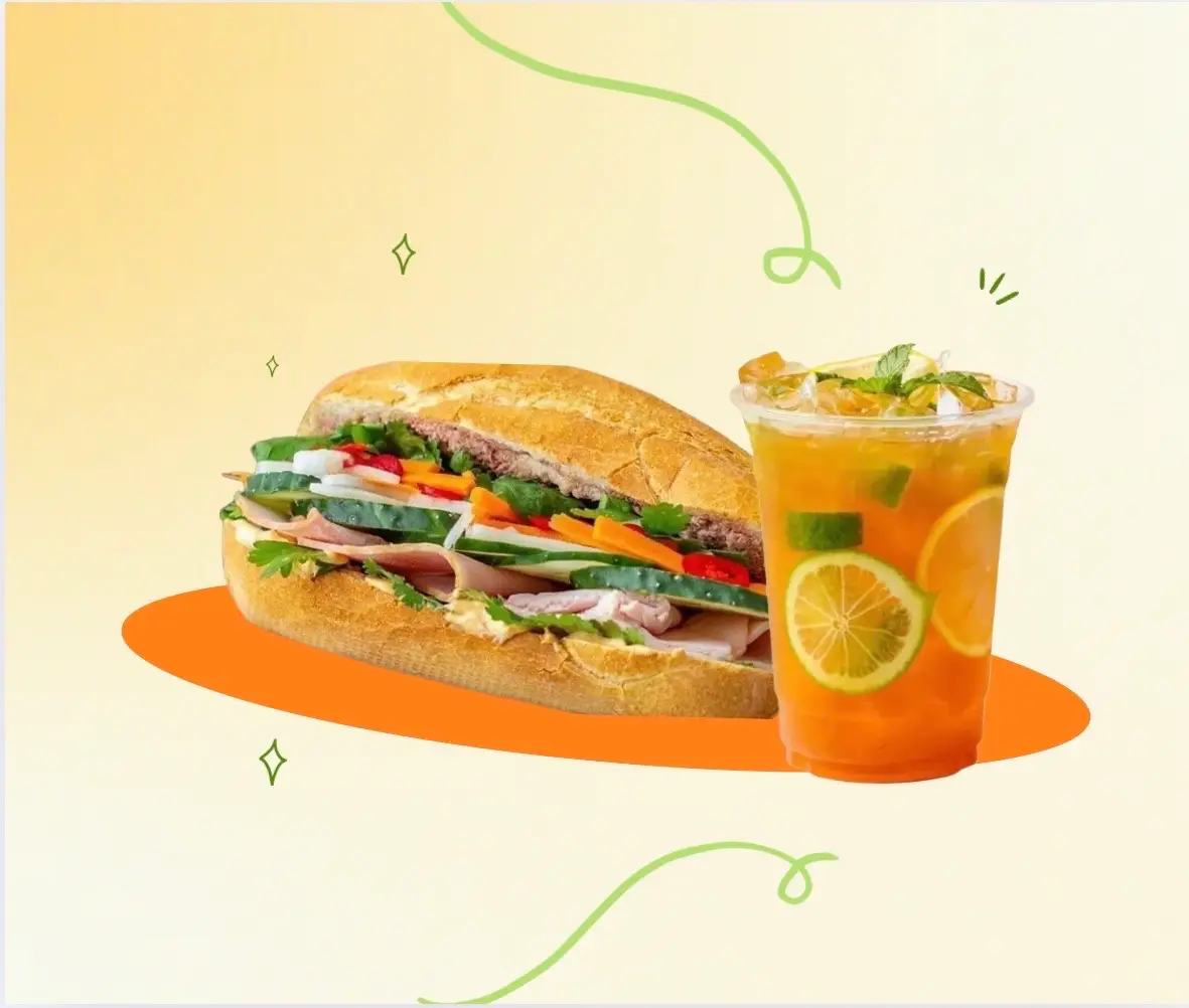 Hình ảnh Combo Bánh Mì Trứng – Trà chanh