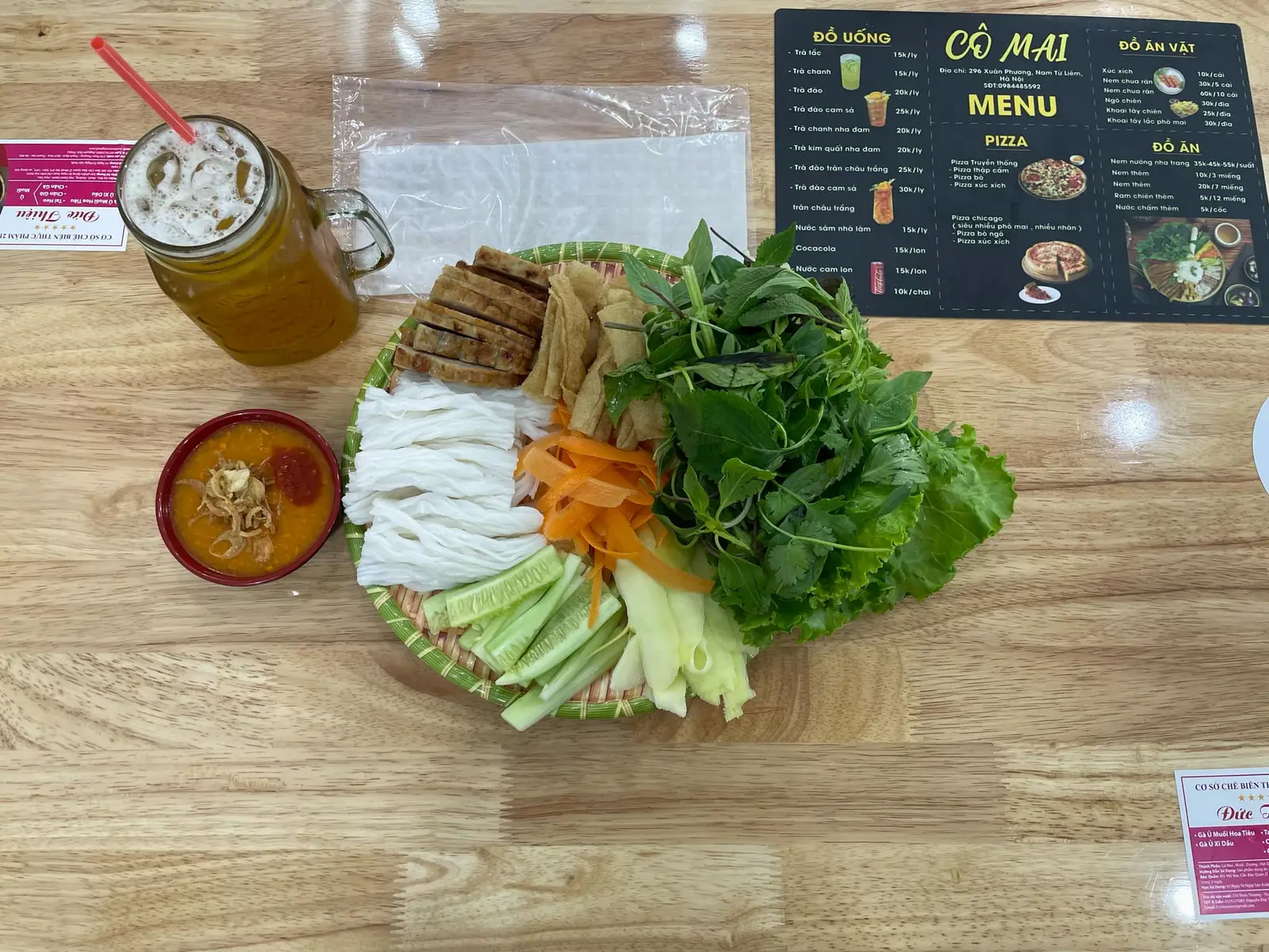 Hình ảnh combo nem nướng Nha Trang  + trà tắc 
