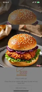 Hình ảnh Burger gà giòn nhiều gà