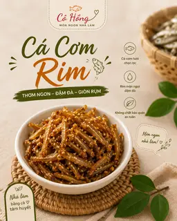 Hình ảnh Cá cơm rim tỏi mè - món ăn kèm - bịch nhỏ