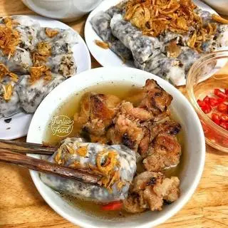 Hình ảnh Bánh cuốn + trứng + chả quế + chả nướng