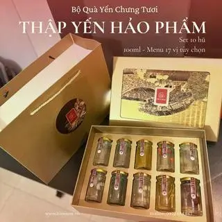 Hình ảnh Set Quà 10 hũ 100ml Yến Chưng Tươi Thủ Công