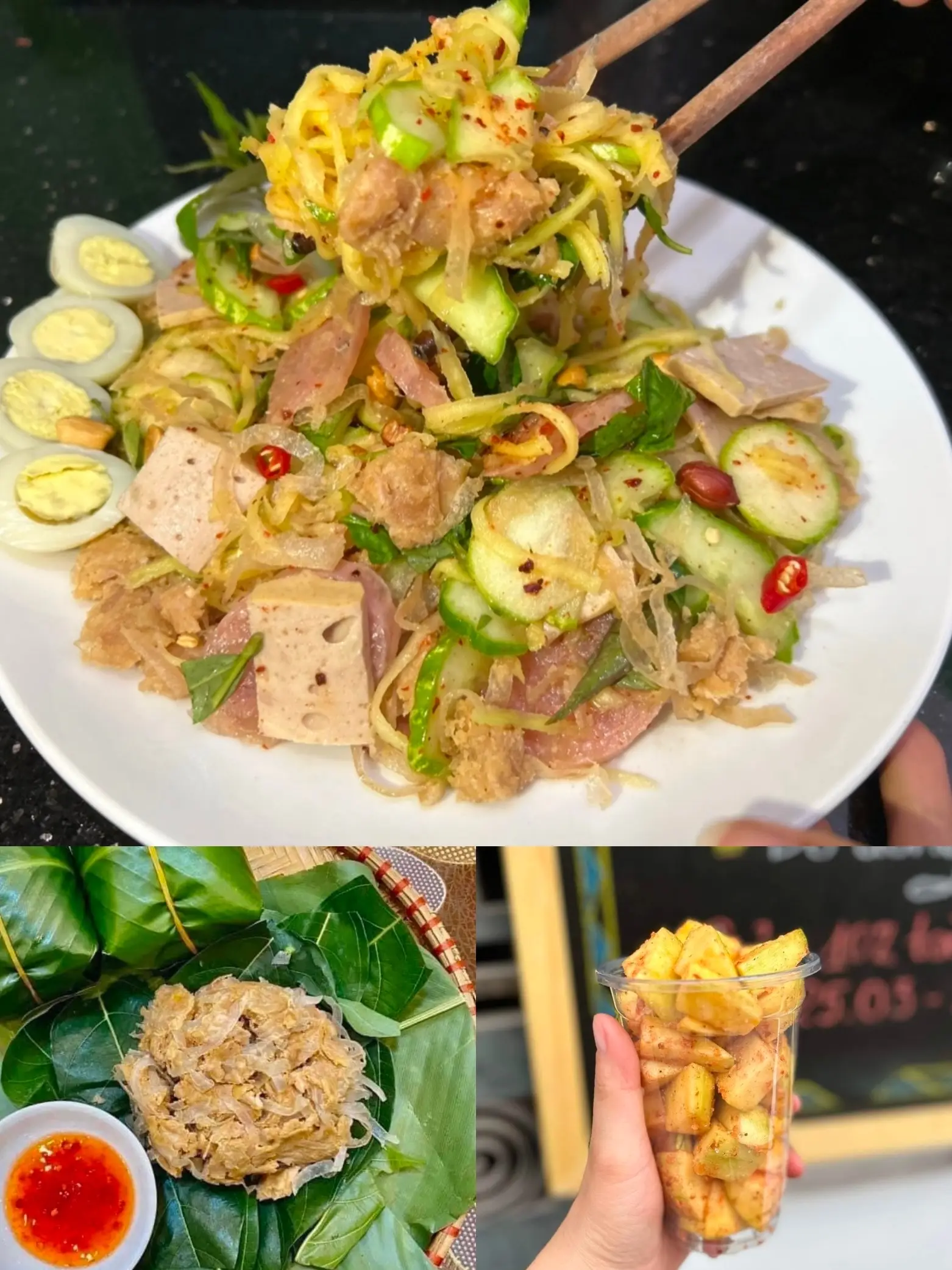 Hình ảnh Combo 3 món siêu hời (Tré trộn đặc biệt + Nem Nắm+ Xoài Dầm ( Tặng Trà Chanh/ Tắc và phồng tôm)