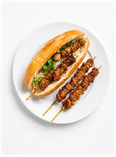 Hình ảnh Bánh mì thịt xiên nướng