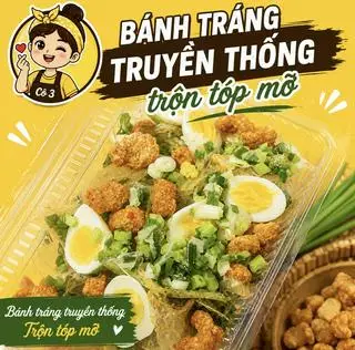 Hình ảnh Bánh tráng truyền thống trộn mỡ hành tóp mỡ