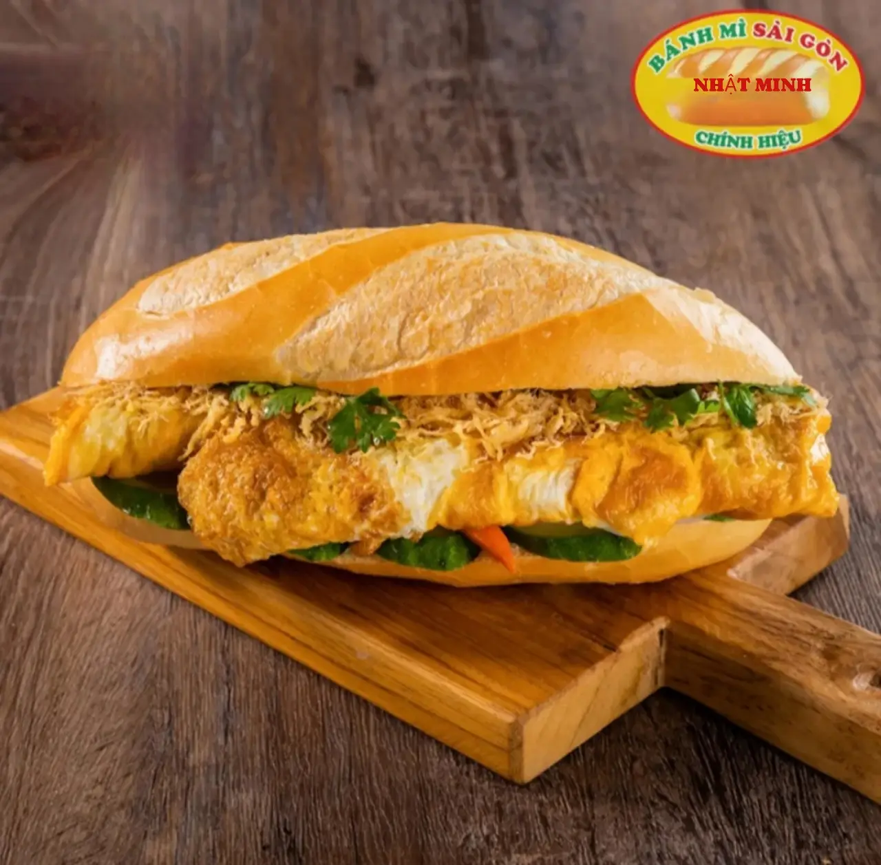 Hình ảnh Bánh Mì Pate  2 Trứng + Ruốc