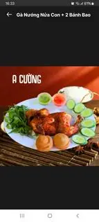 Hình ảnh gà nướng nữa con + 2 bánh bao