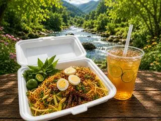 Hình ảnh combo bánh tráng trộn thập cẩm + ly trà tắc thơm ngon 
