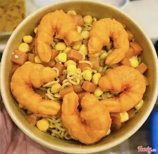 Hình ảnh mì trộn tôm con