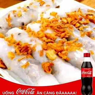 Hình ảnh Bánh cuốn nhân hành - chả nướng - coca
