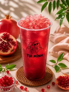 Hình ảnh Lựu đỏ kèm trân châu trắng + thạch dừa