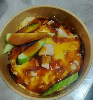 Hình ảnh cơm mực phủ trứng