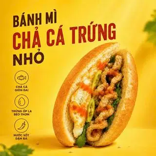 Hình ảnh Bánh Mì Chả Cá Trứng Nhỏ