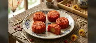 Hình ảnh Set 5 bánh trung thu xôi gấc nhân trứng