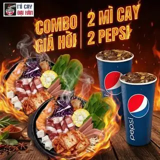 Hình ảnh Combo: 2 mì cay thập cẩm đặc biệt - 2 ly Pepsi 360ml