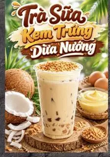 Hình ảnh Trà sữa topping kem trứng Dừa Nướng