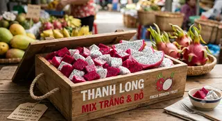 Hình ảnh thanh long mix đỏ và trắng (700g)