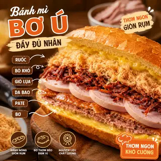 Hình ảnh Combo Bánh Mỳ Bơ Ú Thập Cẩm - Trà Chanh