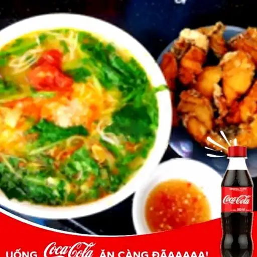 Hình ảnh Bún cá chấm nhiều cá - Coca