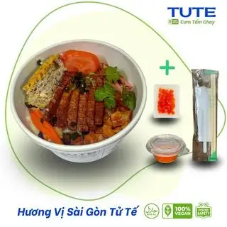 Hình ảnh Cơm tấm sườn bì chả chay