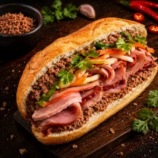 Hình ảnh Bánh mì thập cẩm đặc biệt đẫm pate cua