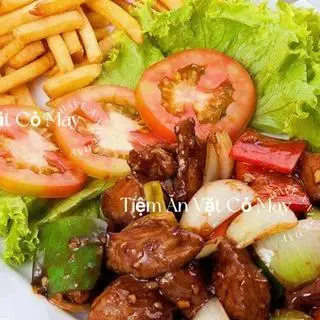 Hình ảnh Combo Healthy (Bò lúc lắc,  bánh mì + mix trái cây 3 loại 500g ( bưởi,ổi,mận))