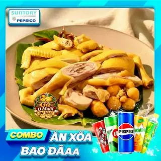 Hình ảnh Gà Ủ Muối Hoa Tiêu Nguyên Con Ôm Trứng ( Chặt Sẵn ) + 1 Chai Nước Tự Chọn + Kèm 4 Hũ Sốt Chấm Muối Hoa Tiêu 