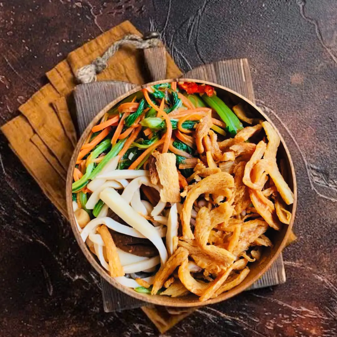 Hình ảnh MIẾN TRỘN HÀN QUỐC CHAY - NẤM & SƯỜN