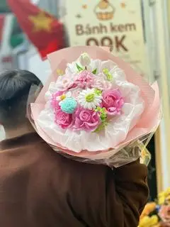Hình ảnh combo hoa sáp và bánh kem sz 10cm