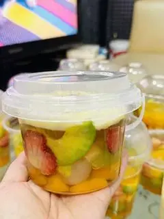 Hình ảnh XÔ THẠCH HOA QUẢ TƯƠI SỐT KEM CHANH 