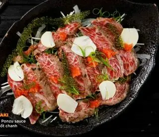 Hình ảnh Thịt bò Wagyu tái sốt chanh