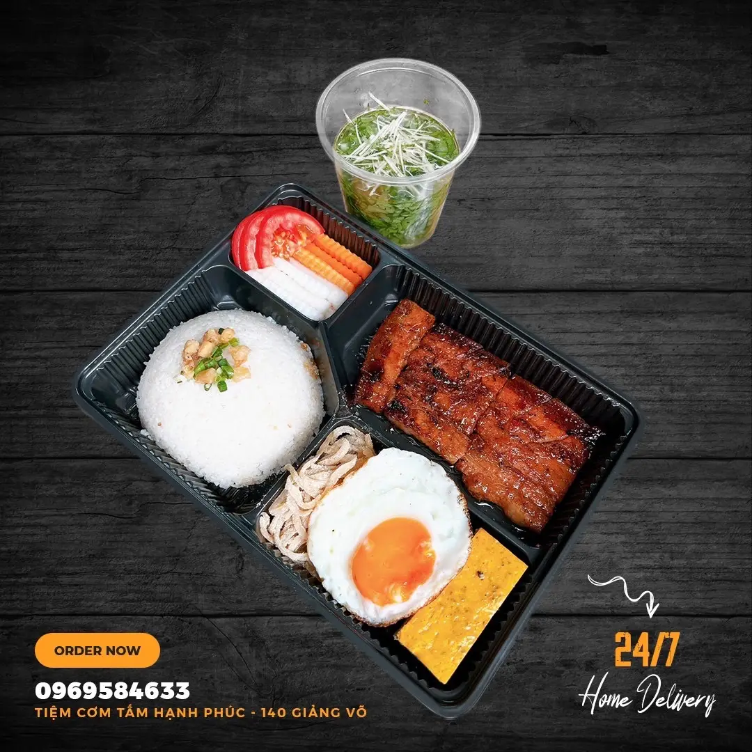 Hình ảnh Cơm Tấm Ba Rọi Rim Mắm Hạnh Phúc + Bì Chả Trứng